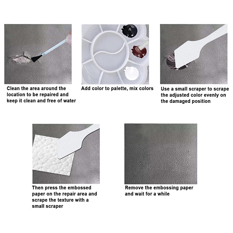 Bộ Kem Vinyl Và Da Tổng Hợp 20ML Dùng Để Sửa Chữa Ghế Sofa / Nội Thất / Ghế Ngồi Xe Hơi / Đồ Nội Thất / Thuyền