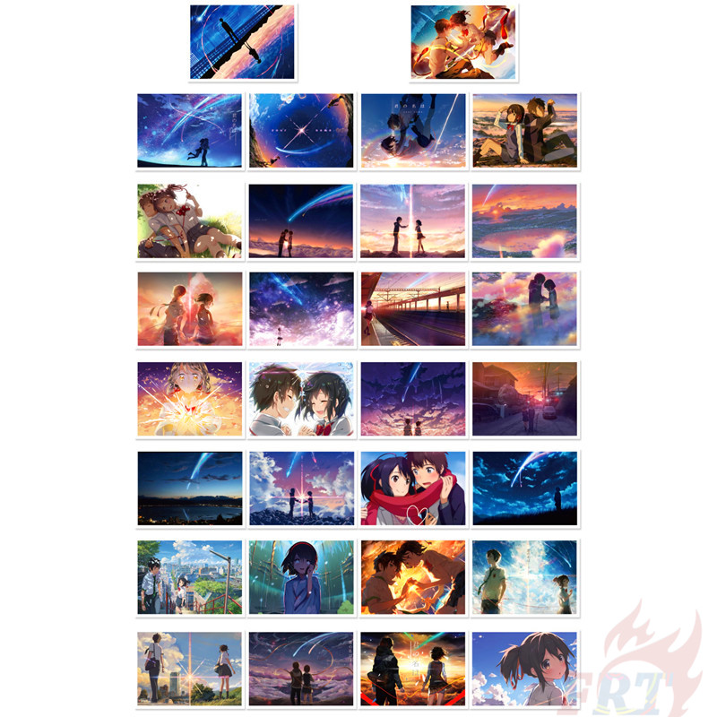 Set 30 Miếng Dán Trang Trí Hình Phim Hoạt Hình Your Name