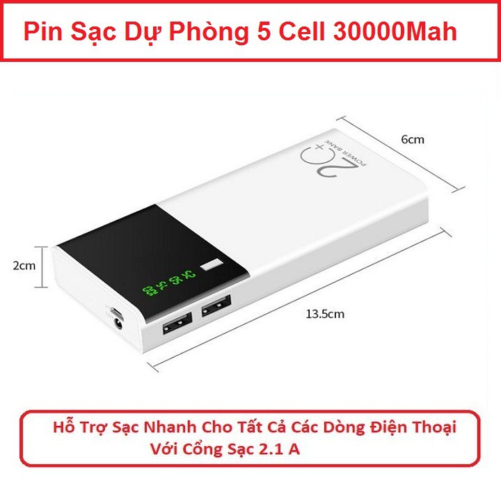 Pin Sạc Dự Phòng, Dung Lượng 20000mAh Màn LED có đèn Pin