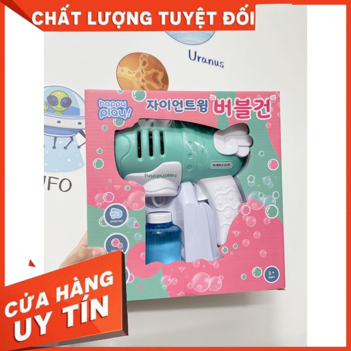 Súng bắn bong bóng xà phòng cao cấp nội địa Hàn Happy Play cho bé từ 3 tuổi