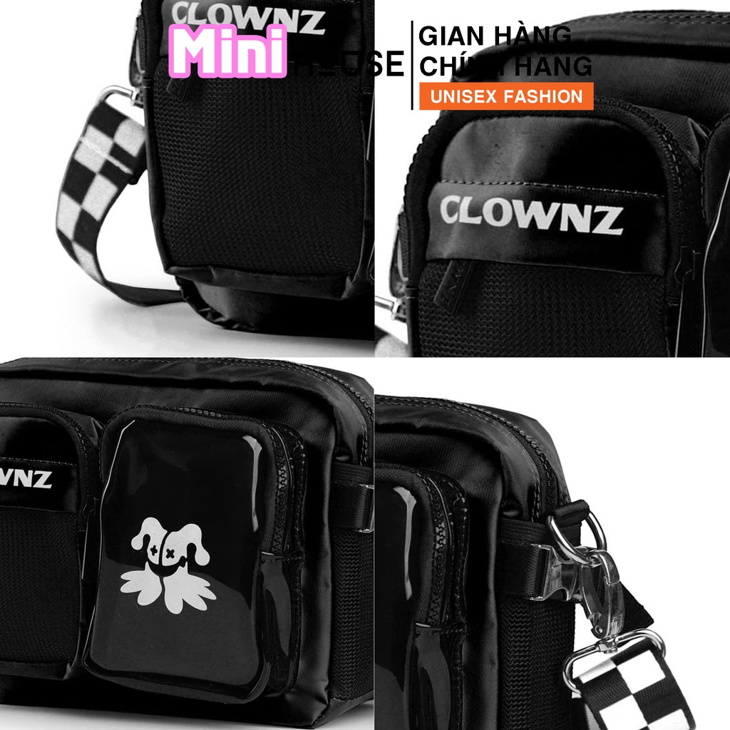 Túi đeo chéo Clownz cao cấp ZAMAC phong cách unisex chất dù chống nước - Đen MNT03 | BigBuy360 - bigbuy360.vn