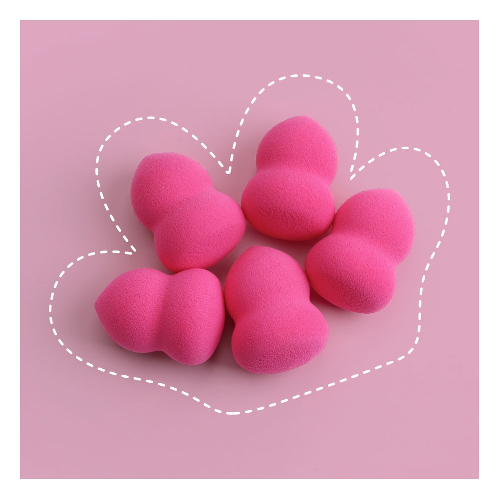 MAGEFY Bộ 5 miếng Mút Trang Điểm Kèm /Mút Trang Điểm Mềm Mại Sử Dụng Ướt/Hình Quả Bầu Có 3 Màu,Màu tóc ngẫu nhiên