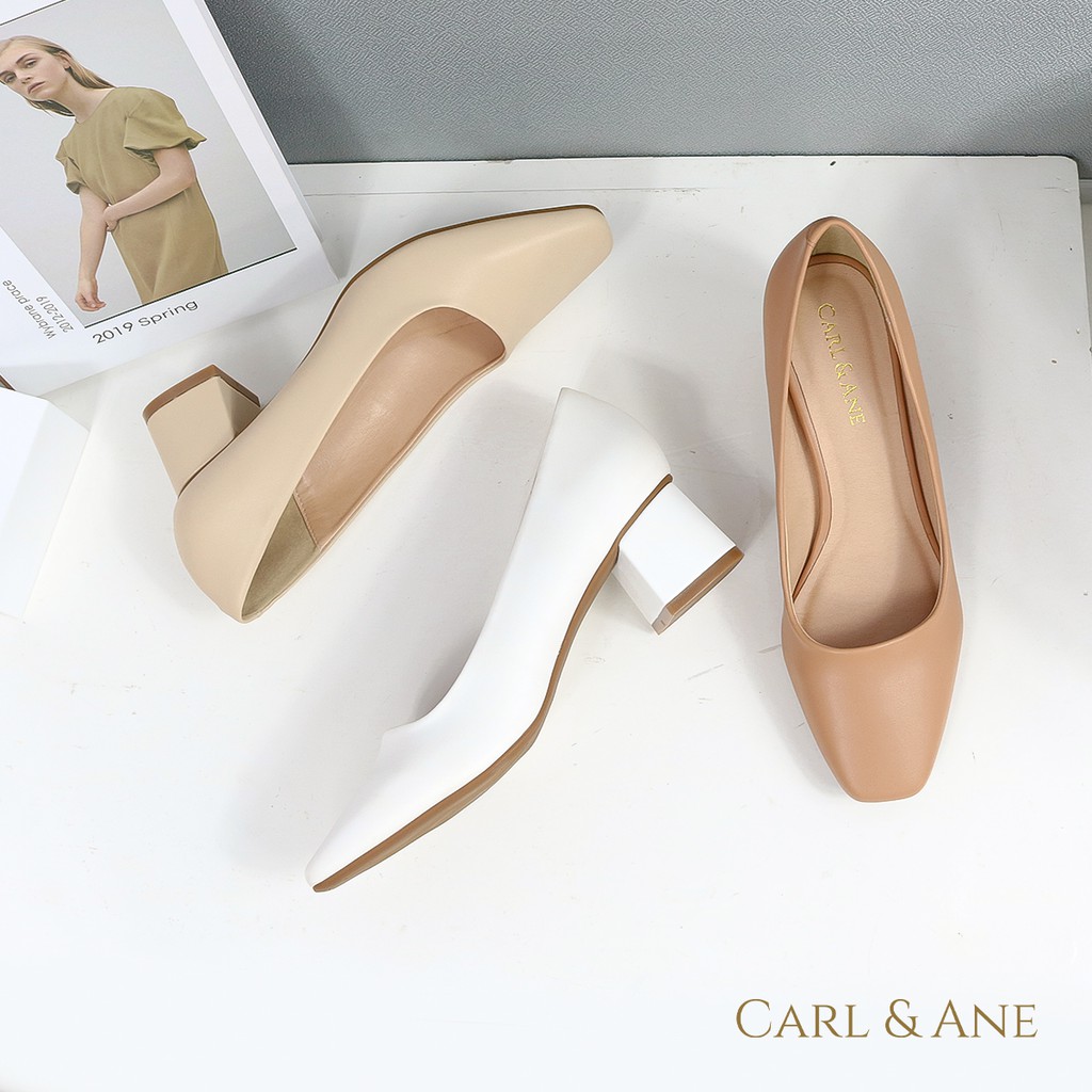 Carl & Ane - [Form lớn lùi 1 size] Giày cao gót thời trang nữ bít mũi kiểu dáng cơ bản cao 5cm màu bò _ CP004 | BigBuy360 - bigbuy360.vn