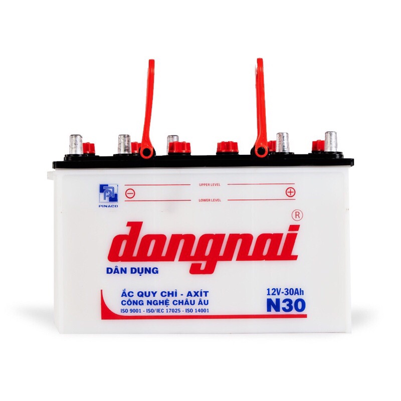 Bình ắc quy 12v dân dụng đồng nai N30 | 12V - 30Ah  tặng acid châm bình.
