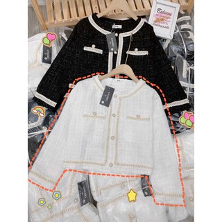 Áo khoác dạ tweed 2 lớp cao cấp, size S M, Áo khoác dạ - Lollipopshop