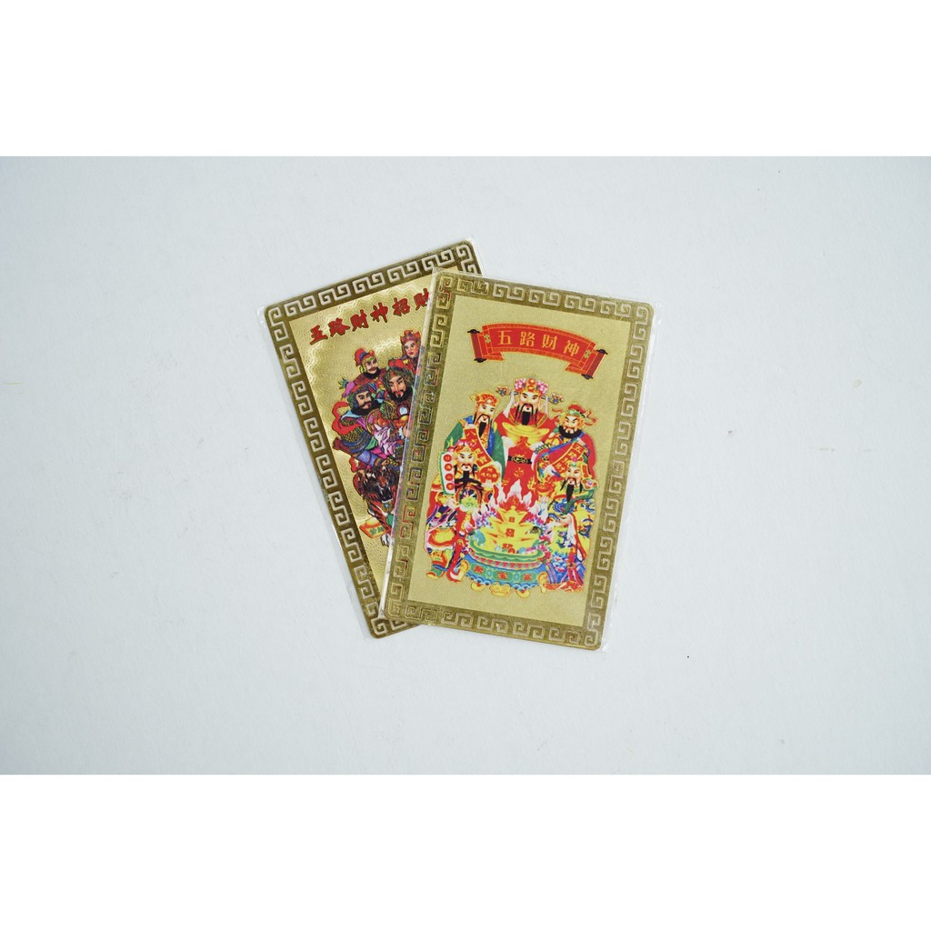 Tấm đồng Ngũ Lộ Thần Tài phù khai vận mở cung tài lộc giàu có - Đồng vàng 8x5cm | BigBuy360 - bigbuy360.vn