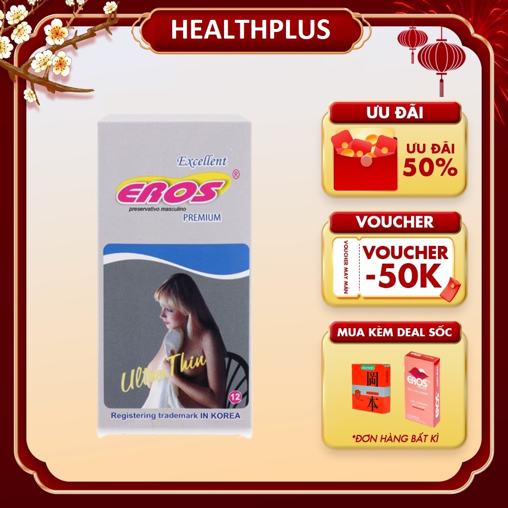 Bao Cao Su Siêu Mỏng Eros Ultra Thin - bcs 12 cái