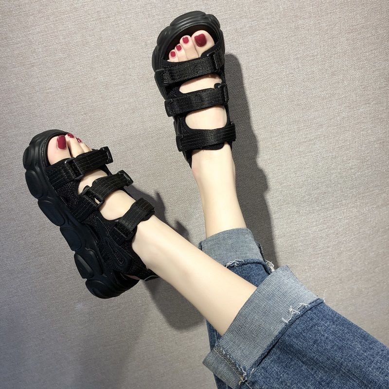 Dép sandal nữ độn đế chất đẹp êm quai ngang chắc chắn tôn dáng