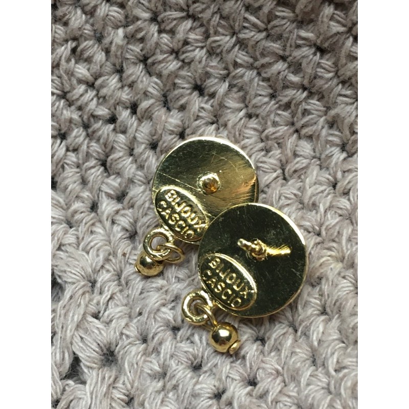 Bông tai xỏ vintage Ý Bijoux Cascio đính san ho