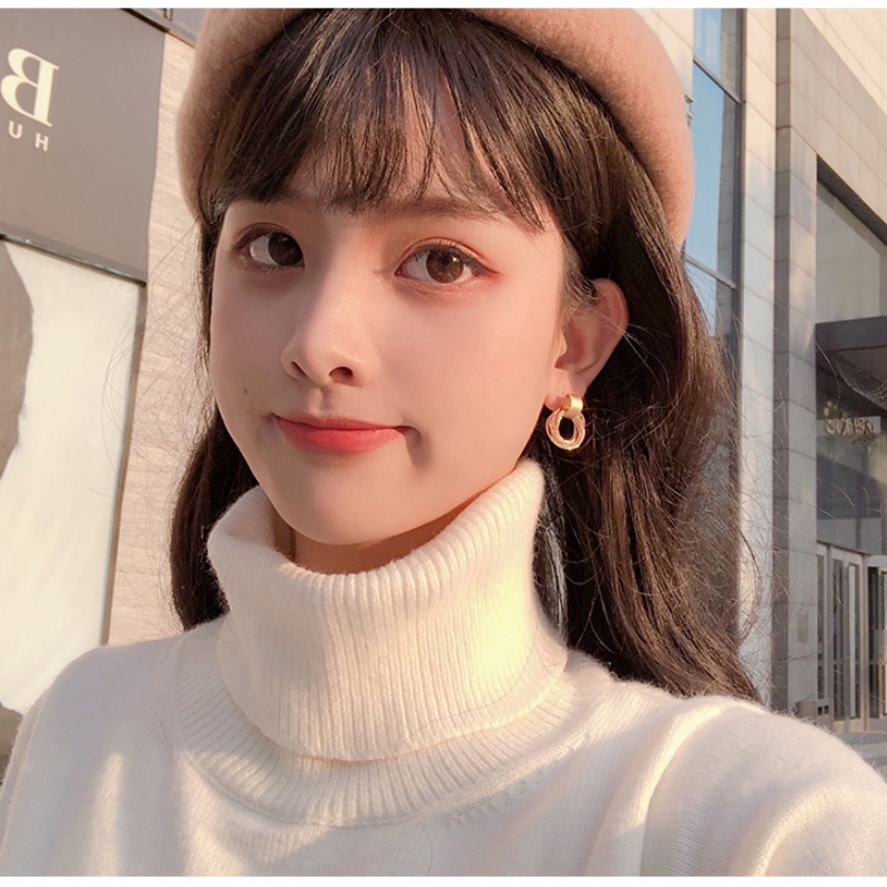 Khuyên Tai Tròn Nhiều Lớp Phong Cách Vintage Hàn Quốc Cho Nữ