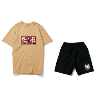 [ANI TEE] Combo Áo Thun Và Short Kaki Người Nhện Phản Quang