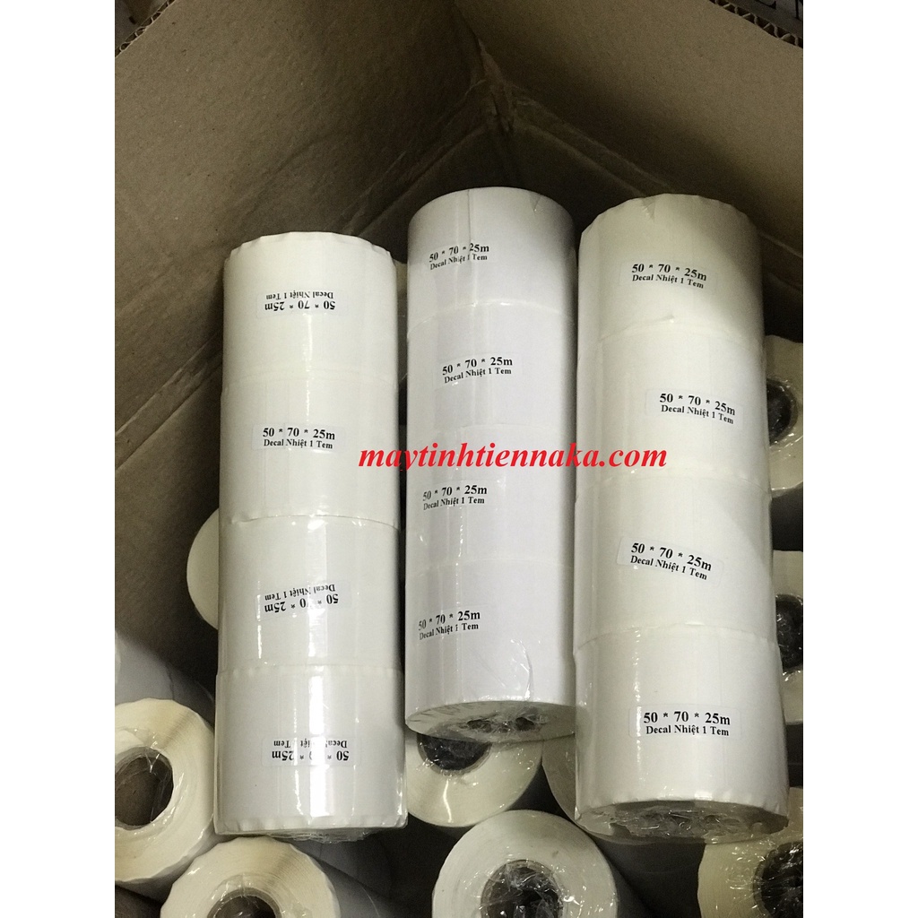 COMBO 100 CUỘN Giấy In Tem 50x70 mm Nhãn Mã Vạch Nhiệt 5x7 cm (Tem Đứng)
