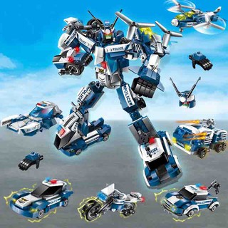 Bộ lắp ráp đồ chơi mô hình siêu nhân robot 6 trong 1 cho bé thích khám phá