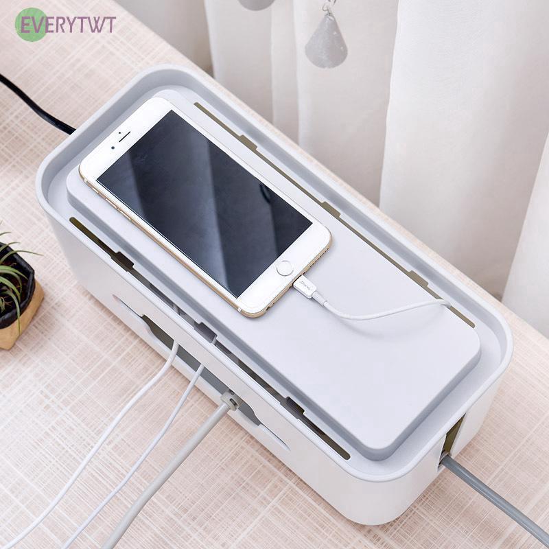 Creative Home Multi-purpose Fire Abs Plastic Desktop Network Cable Strip Box P1