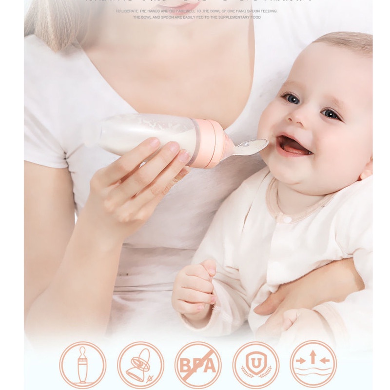 Bộ Muỗng Ăn Dặm Bằng Silicone An Toàn Dành Cho Trẻ Sơ Sinh bình sữa cho bé sơ sinh