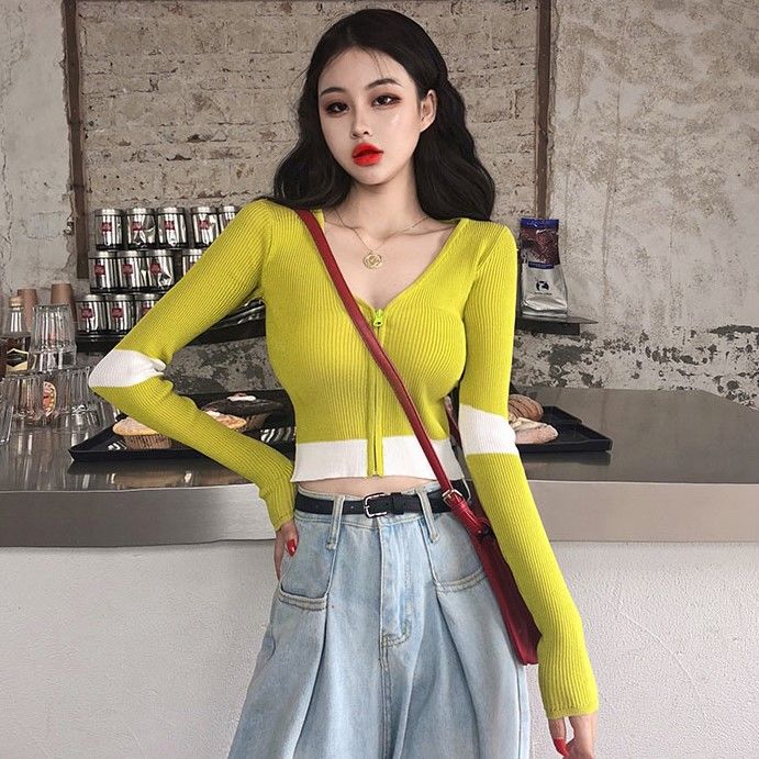 Áo Khoác Cardigan Dài Tay Cổ Chữ V Xinh Xắn Dành Cho Nữ