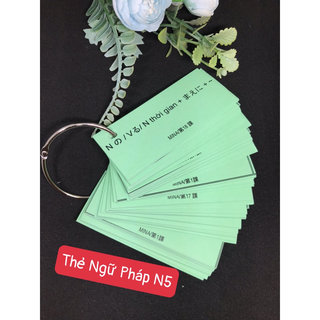 THẺ FLASHCARD NGỮ PHÁP N5 160 cấu trúc ngữ pháp giáo trình mina 1