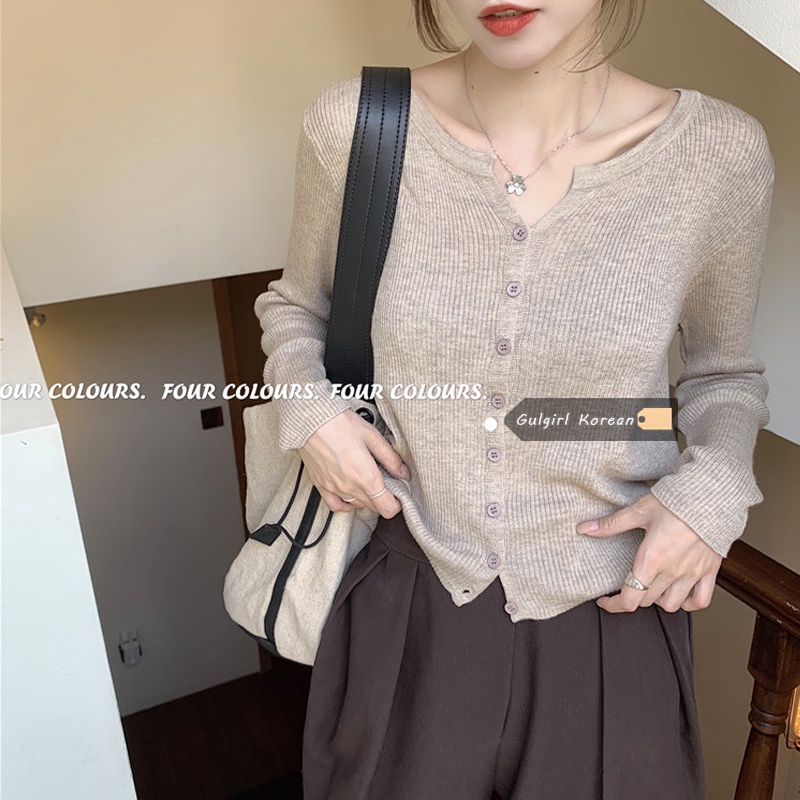  Áo khoác cardigan croptop dệt kim phong cách Hàn Quốc thời trang mới dành cho nữ | BigBuy360 - bigbuy360.vn