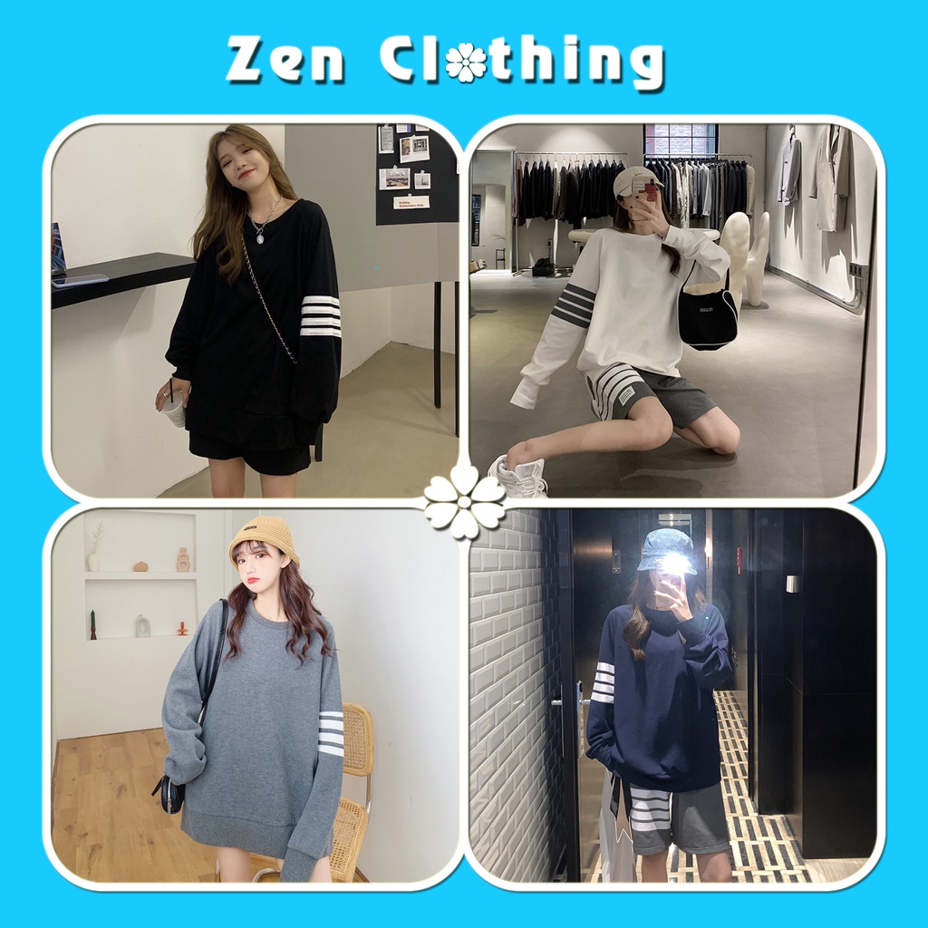 Áo Sweater Thorm sọc tay unisex áo nỉ thụng dài tay Ulzzang đồ nỉ thu đông Zen Clothing Zen030