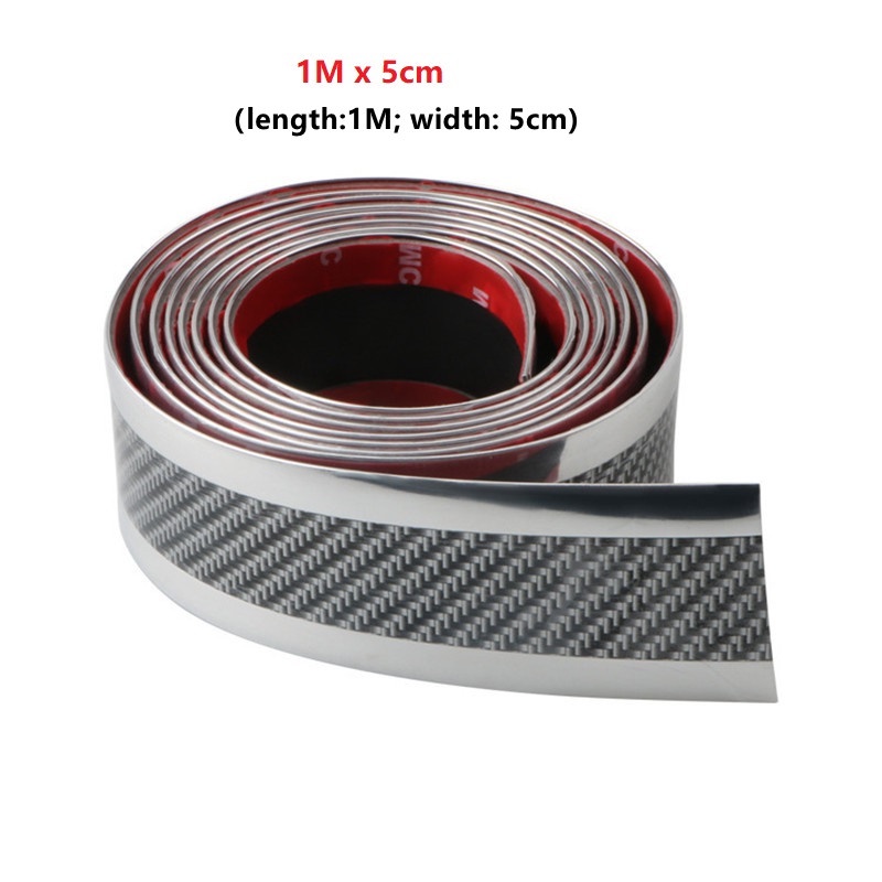 Miếng Dán Cao Su Sợi Cacbon Chống Trầy 1M * 5CM Bảo Vệ Xe Hơi