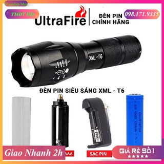 Đèn pin xml t6 chính hãng ⭐ Đèn pin siêu sáng Ultrafire Xml T6 ⭐ chiếu xa chống nước tuyệt đối - Bảo hành uy tín