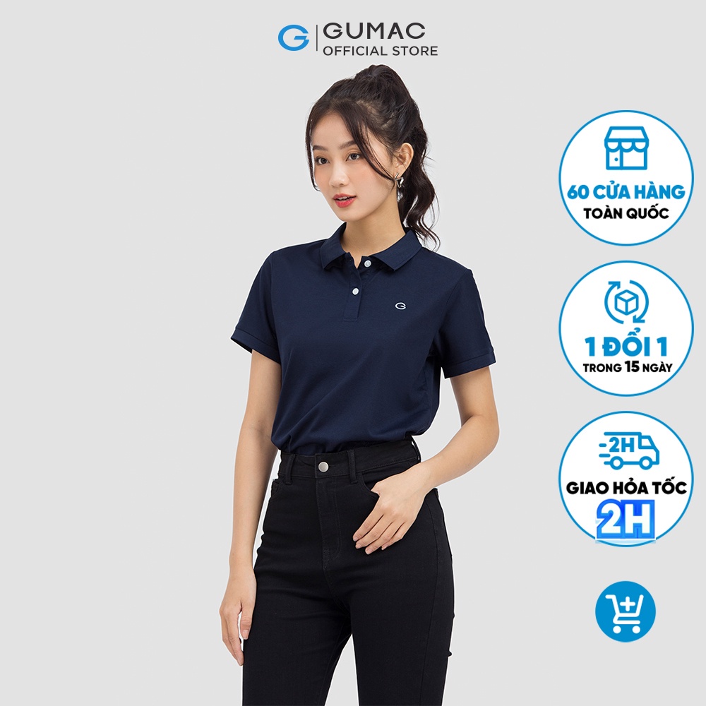 Áo polo thêu chữ ATC06014 thời trang GUMAC