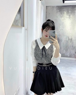 Áo dạ pha tay sơ mi crtop, sơ mi dạ pha tay