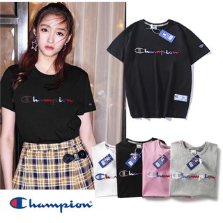 Áo Thun Cotton Tay Ngắn In Chữ Champion Thời Trang Cho Nam Và Nữ
