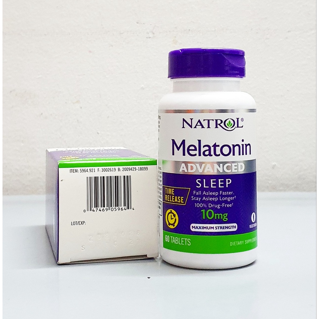 Hỗ Trợ Mất Ngủ, Giúp Ngủ Ngon Melatonin 10 mg chai 60 viên hãng Natrol từ mỹ