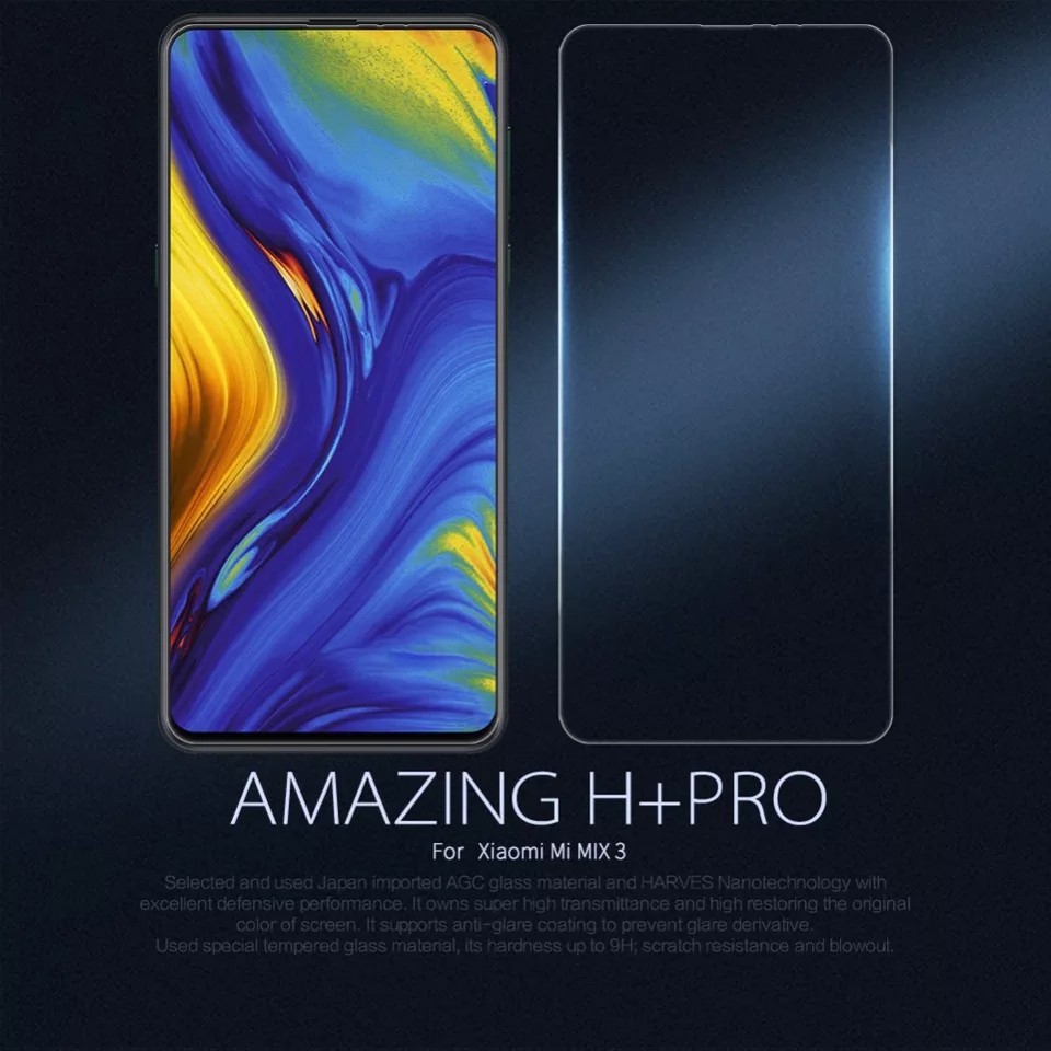 Kính cường lực Xiaomi Mi Mix 3 mix3 Nillkin H+ Pro cao cấp chống bám vân tay và mồ hôi cảm ứng mượt mà