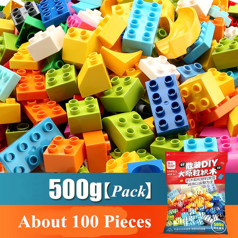 500g Tương Thích Lego Duplo Hạt Lớn Số Lượng Lớn Cơ Bản Trượt Khối Xây Dựng Đồ Chơi Giáo Dục Trẻ Em 