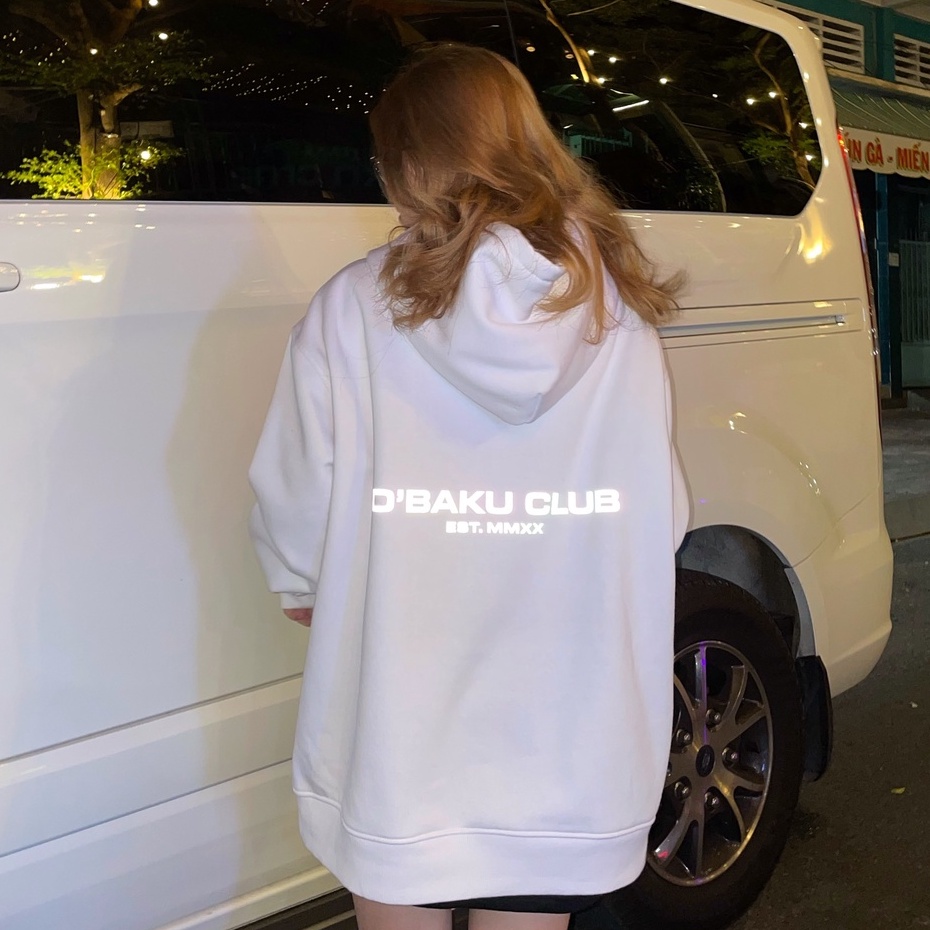 Áo khoác Hoodie nỉ bông D'BAKU REFLECTIVE - Phản Quang (Tặng kèm túi Tote)
