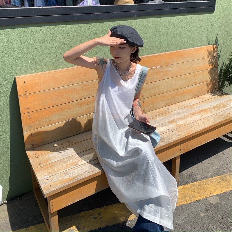 Áo Thun Mỏng Sát Nách Dáng Dài Rộng Chống Nắng Thời Trang Mùa Hè Hàn Quốc Hàng Mới Dành Cho Bạn Nữ Size s 2022