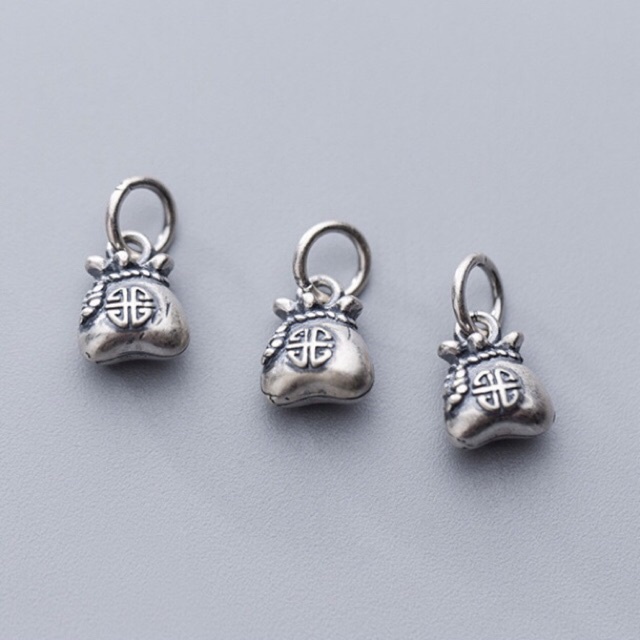 SỈ SIÊU RẺ  Charm túi tiền bạc hàng đẹp - Bạc chuẩn loại 1, PH031