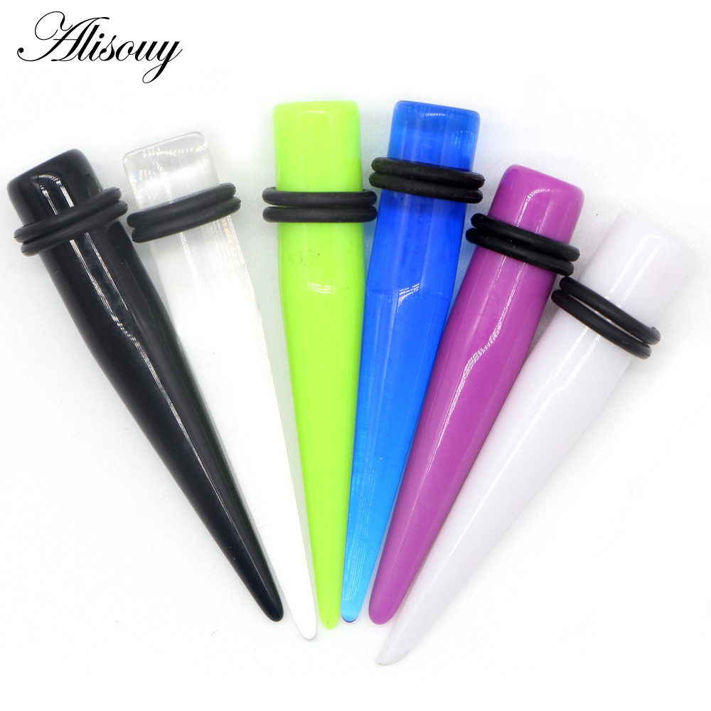 Alisouy 1 Cặp Dụng Cụ Nong Tai Màu Đen Bằng acrylic