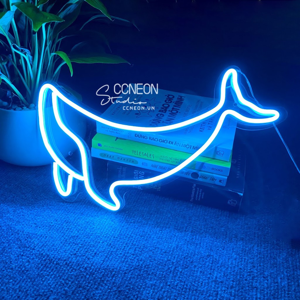Đèn Trang Trí Led Neon Sign Hình Cá Voi