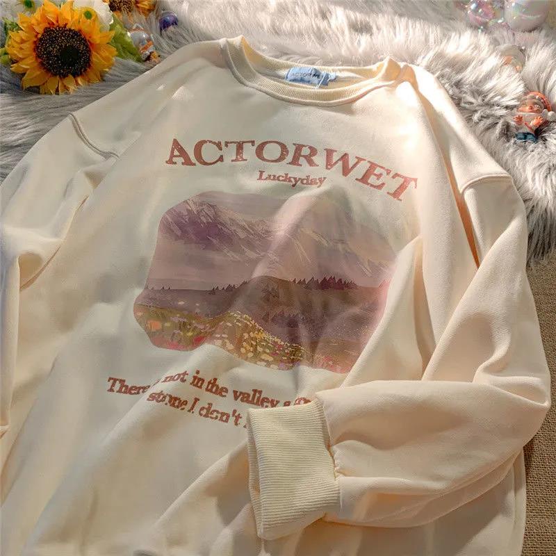 NRVP Áo Thun Nữ Dài Tay Cổ Tròn Thời Trang Hàn