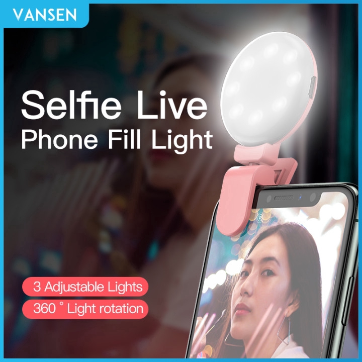 Đèn LED tròn xoay 360 độ hỗ trợ chụp ảnh selfie chuyên dụng