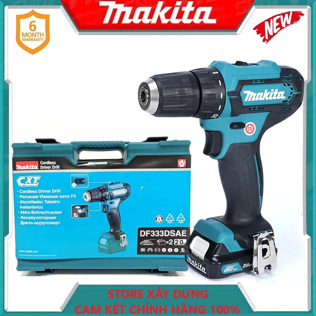 MÁY KHOAN VẶN VÍT DÙNG PIN 12V 170 W MAKITA DF333DSAE- HÀNG CHÍNH HÃNG