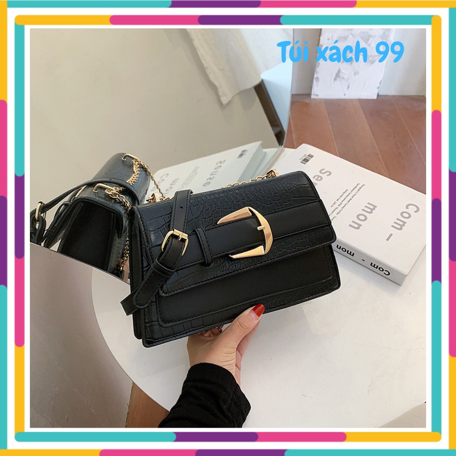 Túi Đeo Chéo Nữ, Túi Đeo Vai Da Sần Khóa Bấm Tiện Dụng Size  21 x 14 x 7 cm Haanhshp - HA125