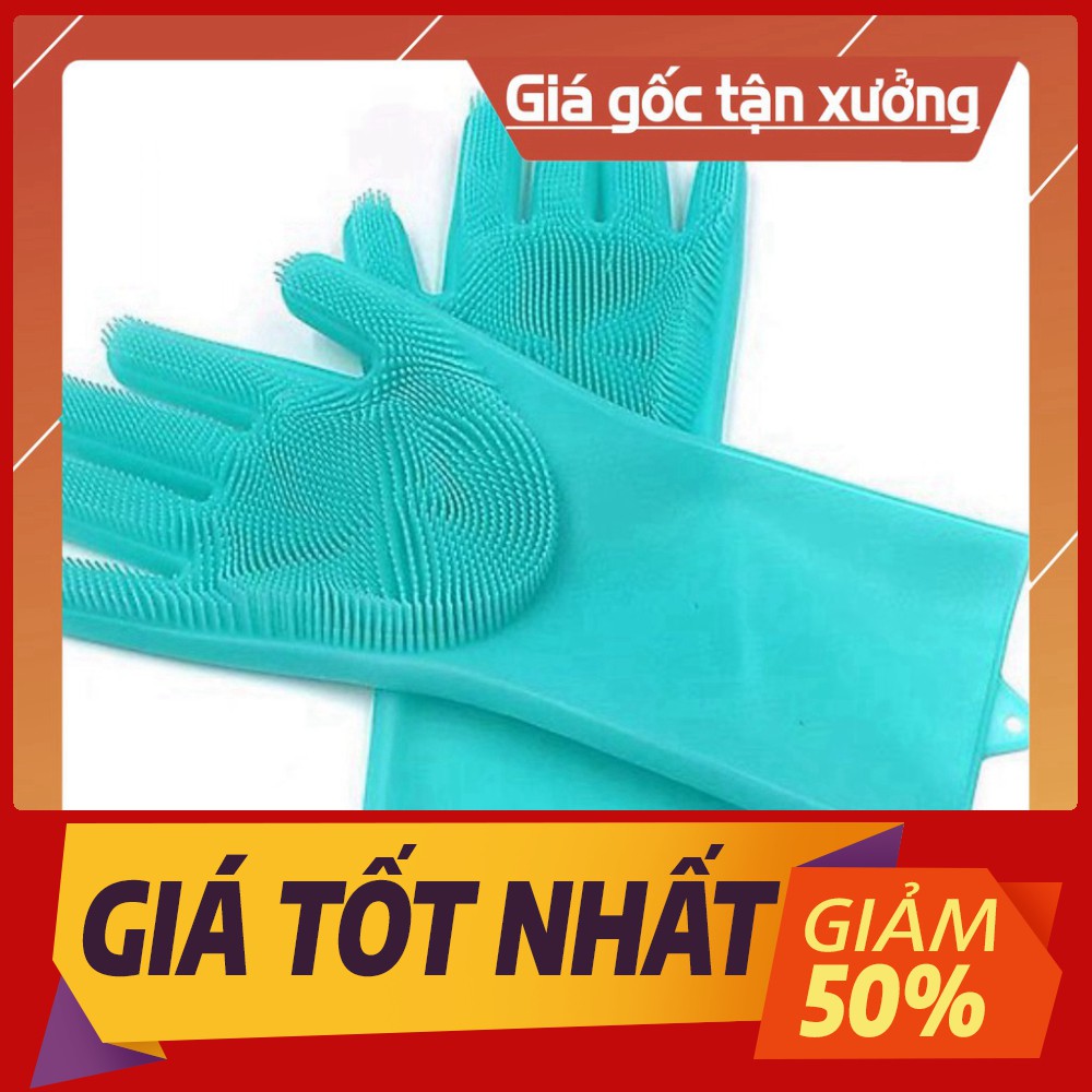 Găng tay rủa bát silicon kiêm miếng rửa bát cực tiện dụng