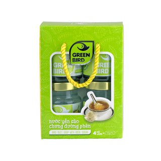 Nước yến sào chưng đường phèn hữu cơ Green Bird - NutriNest (72g/Hũ x Lốc 4 hũ tặng 1)