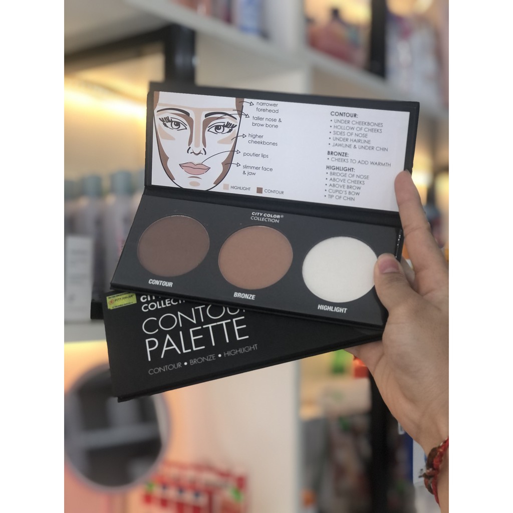 Bảng Phấn Tạo Khối Và Highlight 3 ô City Color Contour Palette