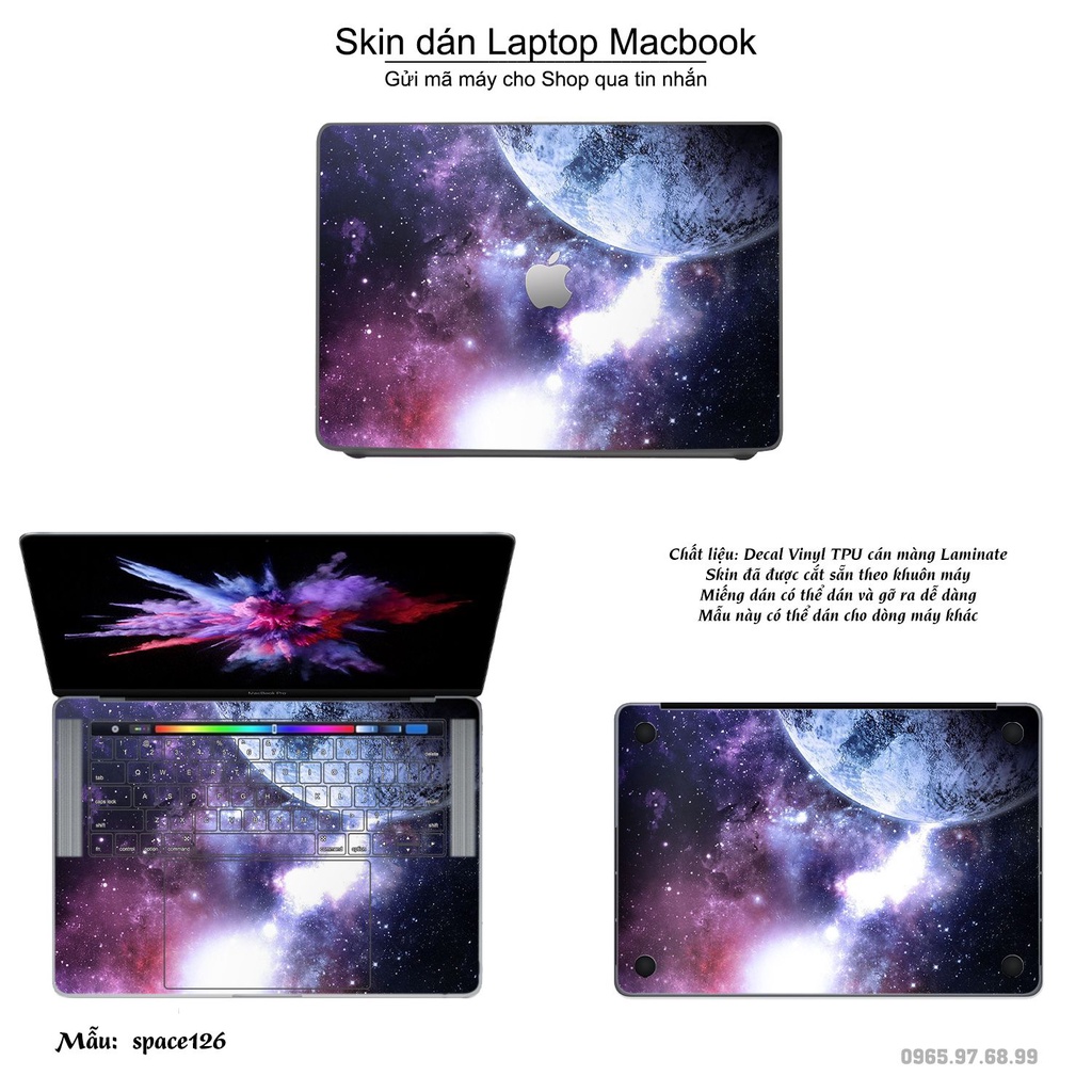 Skin dán Macbook mẫu không gian (đã cắt sẵn, inbox mã máy cho shop)