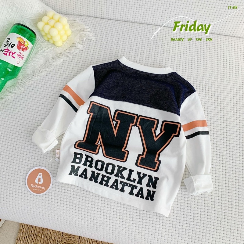 Bộ thể thao NY quần giả jean bé trai