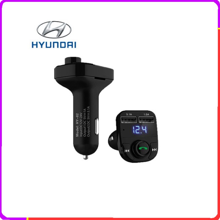 Sản Phẩm Tẩu nghe nhạc ô tô nhãn hiệu Hyundai HY-82: QC3.1A và 1A, Micro SD 32G, USB định dạng FAT32, hỗ trợ dung lượng 