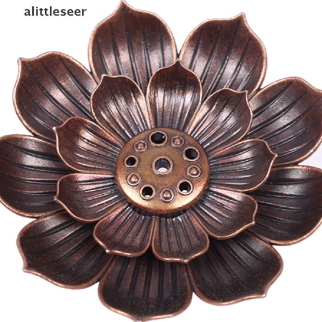 【ER】 Alloy Incense Burner Stick Holder Plate Burner Plate Buddhism Coil Lotus Censer .