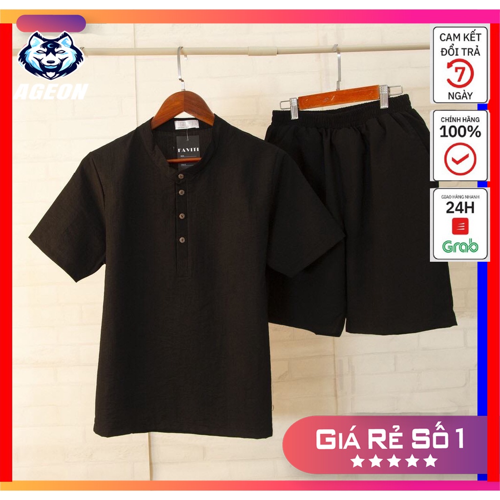 Bộ đũi nam, bộ quần áo đũi nam chất vải đũi thái hàng chất lượng cao dày dặn siêu đẹp BD33 AGEON