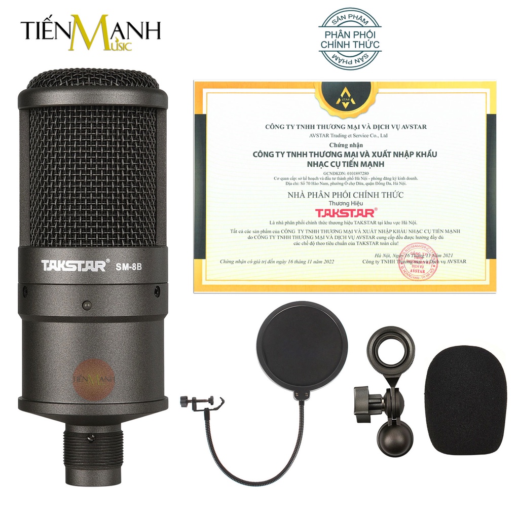 [Bản Có Vali, Chính Hãng] Micro Takstar SM8B Mic Thu Âm Condenser Livestream Phòng Thu Studio Microphone SM-8B