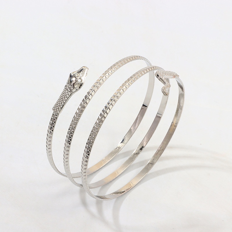 1 SET Vòng Tay Hợp Kim Hình Rắn Cá Tính Phong Cách punk
